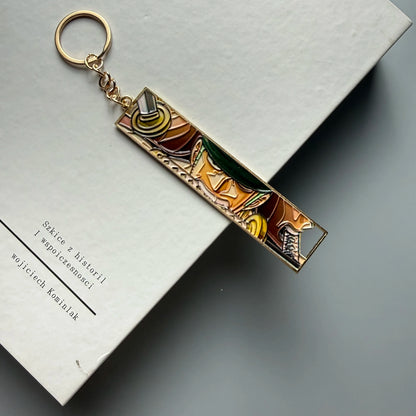 One Piece Hollow-Out Metal Bookmark & Keychain – Gold Anime Bag Tag
