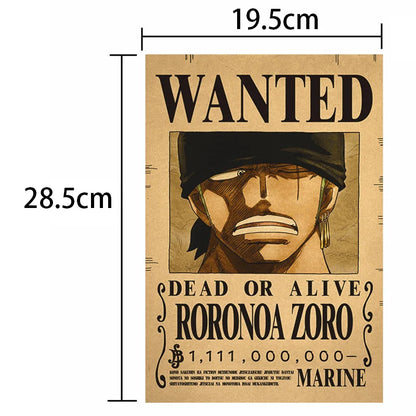 One Piece Wanted Posters Set (10-Pack) – Vintage Kraft Paper Wall Art