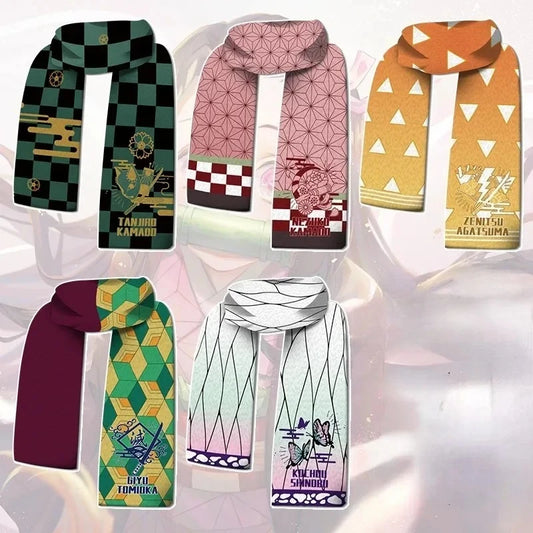 Demon Slayer Winter Cotton Scarf – Kimetsu no Yaiba Anime Warm Neck Scarf & Cosplay Gift