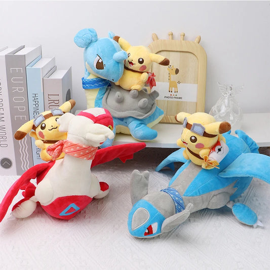 Pokémon Pikachu Riding Lapras & Latios Plush – Kawaii Anime Stuffed Toy Collection