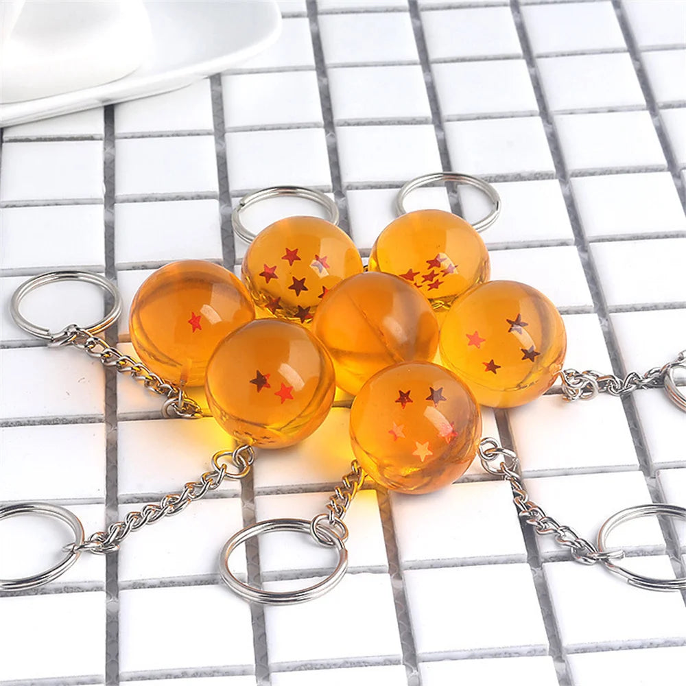 Dragon Ball Z 1-7 Star Resin Keychain & Pendant Set – Premium 3D Anime Dragon Ball Keyring Collectibles