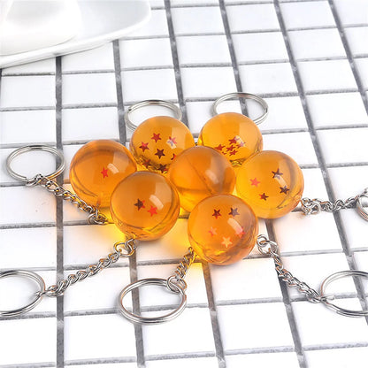 Dragon Ball Z 1-7 Star Resin Keychain & Pendant Set – Premium 3D Anime Dragon Ball Keyring Collectibles