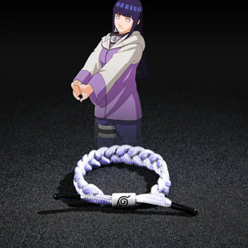 Naruto Braided Rope Cosplay Bracelet – Adjustable Alloy Symbol Wristband Set
