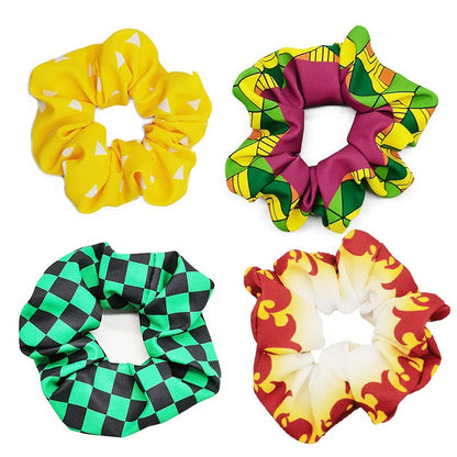 Demon Slayer Hair Scrunchie - Anime Satin Elastic Hair Tie