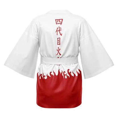 Naruto Flame Print Kimono Cardigan – Anime Haori Cosplay Streetwear Jacket