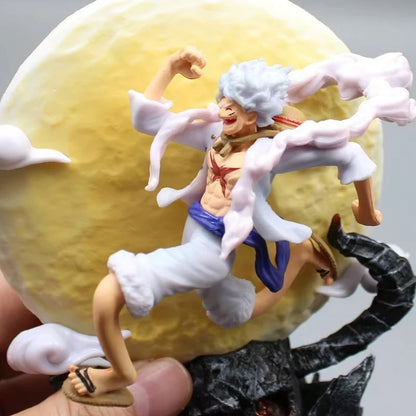 One Piece Gear 5 Luffy "Moon Fairy" Action Figure – 14cm Sun God Nika PVC Statue with LED Moon Light
