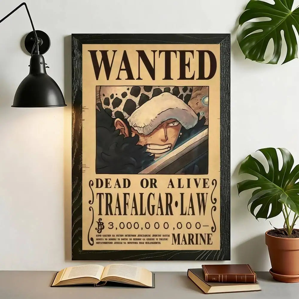 One Piece Anime Wanted Poster Canvas Wall Art – High-Definition Unframed Print