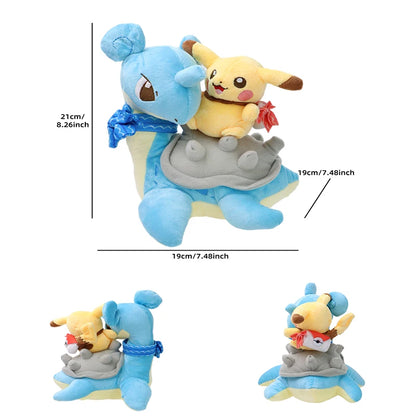 Pokémon Pikachu Riding Lapras & Latios Plush – Kawaii Anime Stuffed Toy Collection