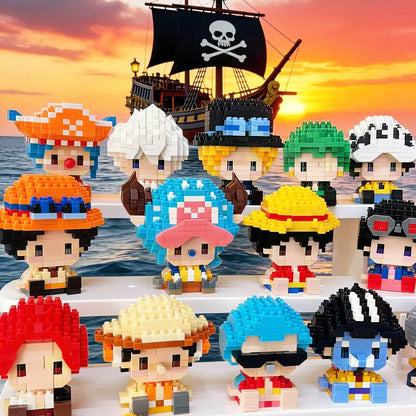 One Piece Sun God Nika Luffy Micro Building Block – 3D Anime Mini Bricks Figure