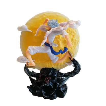 One Piece Gear 5 Luffy "Moon Fairy" Action Figure – 14cm Sun God Nika PVC Statue with LED Moon Light