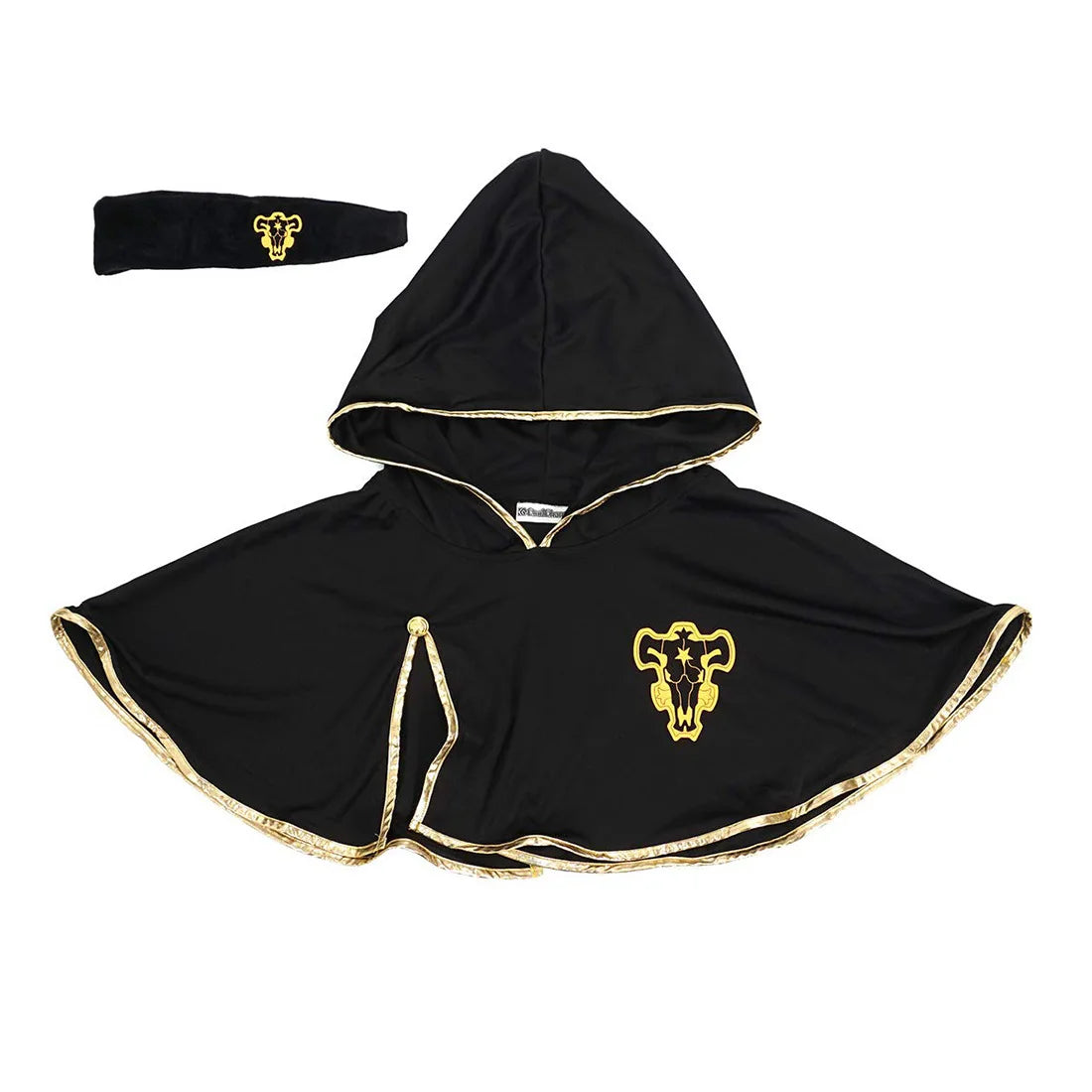 Black Clover Asta Cosplay Cloak – Black Bulls Logo Hooded Cape & Costume Robe