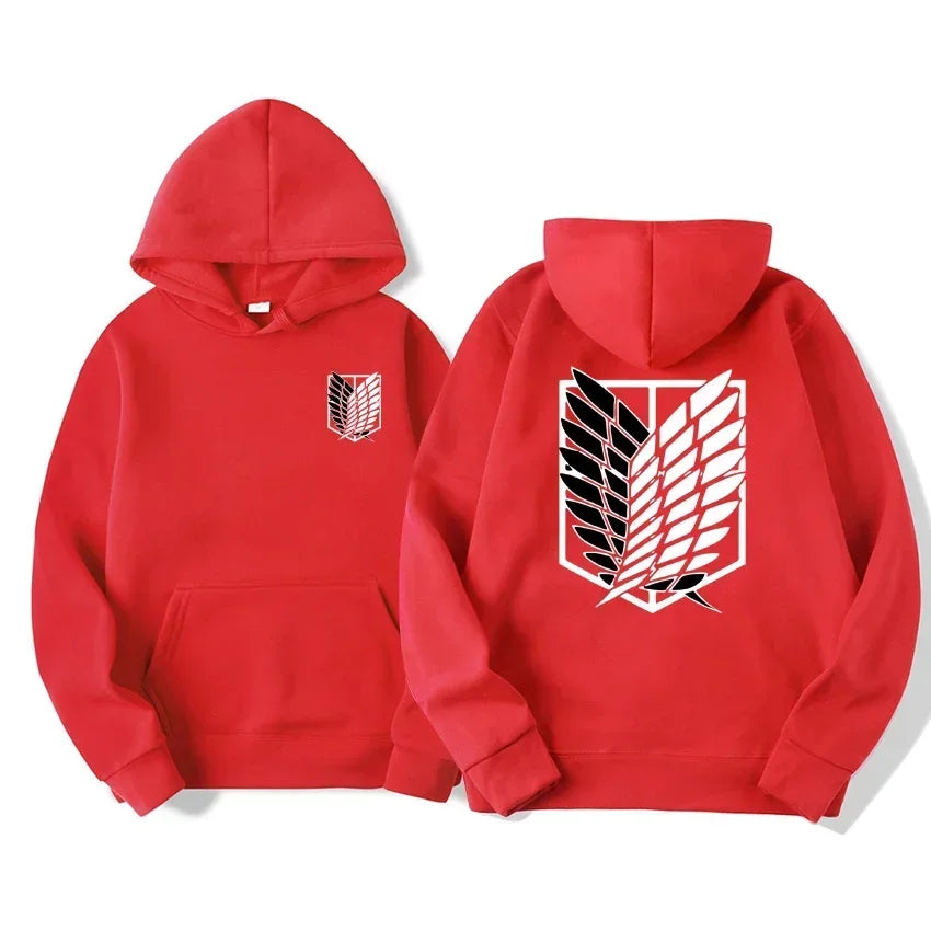 Attack on Titan Anime Hoodie – Survey Corps Wings of Freedom Pullover Sweatshirt