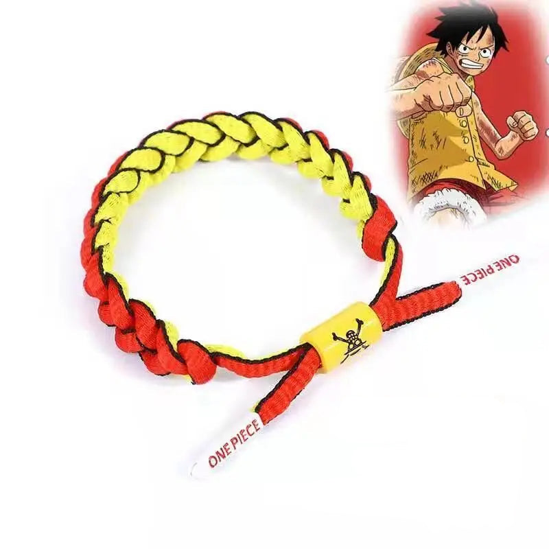 One Piece Woven Anime Bracelet – Luffy, Ace, Boa Hancock & Whitebeard Shoelace Hand Chain