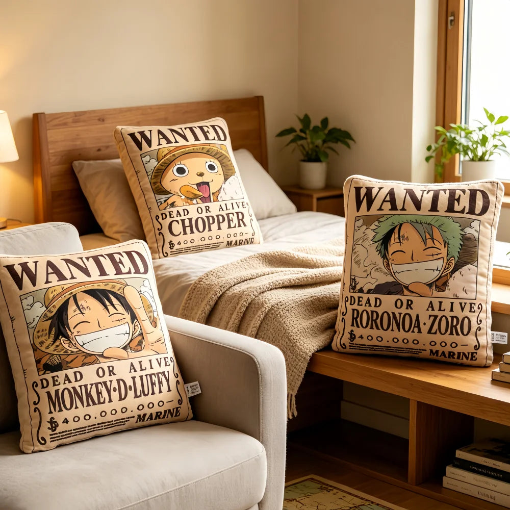 One Piece Wanted Poster Plush Pillow & Home Cushion