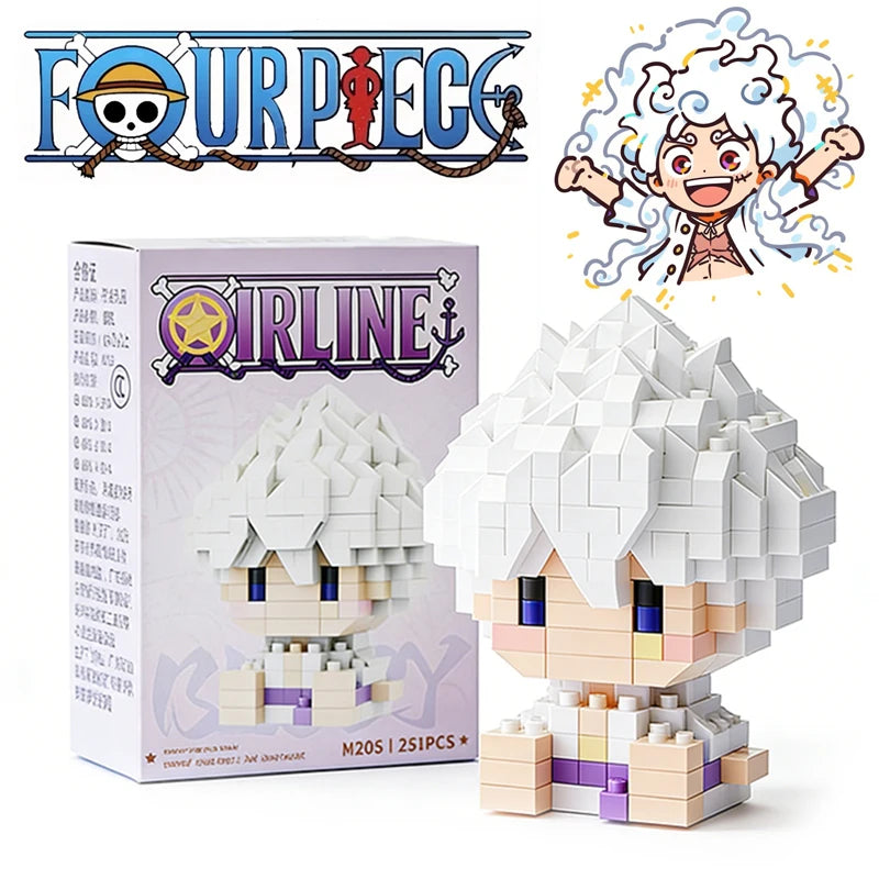 One Piece Sun God Nika Luffy Micro Building Block – 3D Anime Mini Bricks Figure
