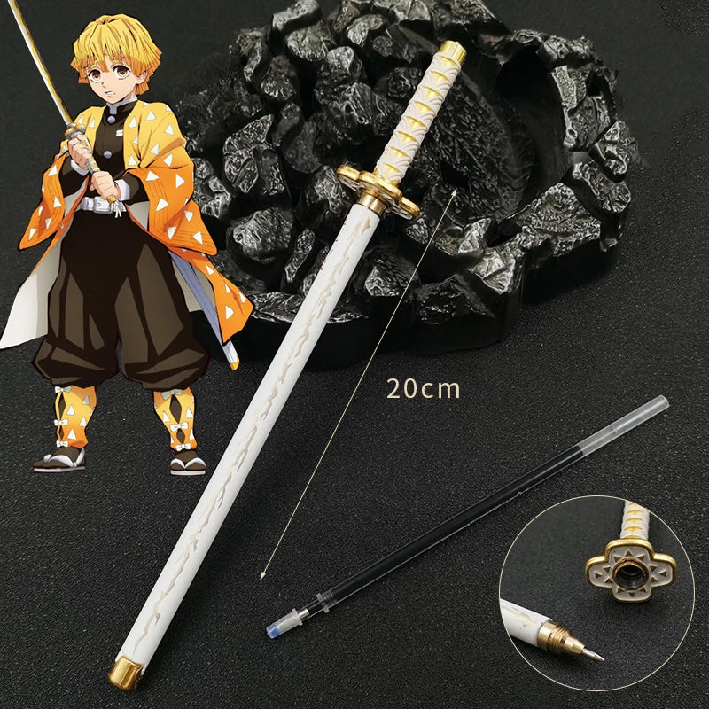 Demon Slayer Nichirin Katana Mini Gel Pen – 20cm Alloy Metal Sword Replica