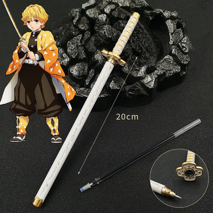 Demon Slayer Nichirin Katana Mini Gel Pen – 20cm Alloy Metal Sword Replica