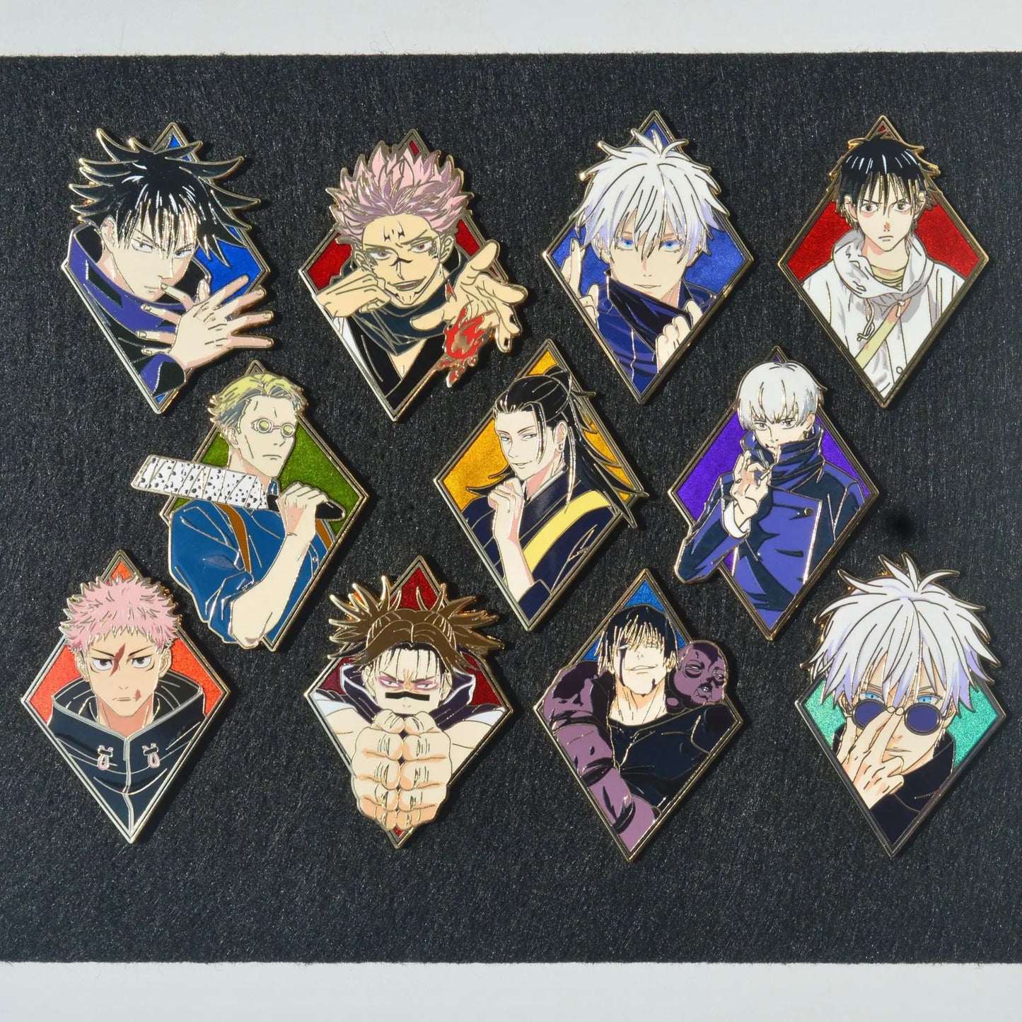 Jujutsu Kaisen Enamel Pin Badge Set – Gojo, Sukuna, Toji & Megumi Brooches