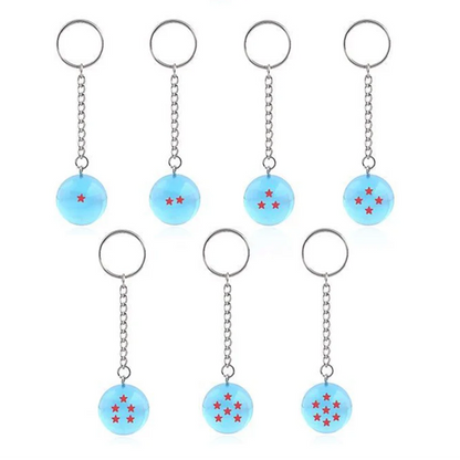 Dragon Ball Z 1-7 Star Resin Keychain & Pendant Set – Premium 3D Anime Dragon Ball Keyring Collectibles