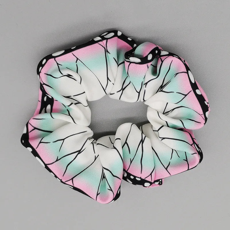 Demon Slayer Hair Scrunchie - Anime Satin Elastic Hair Tie