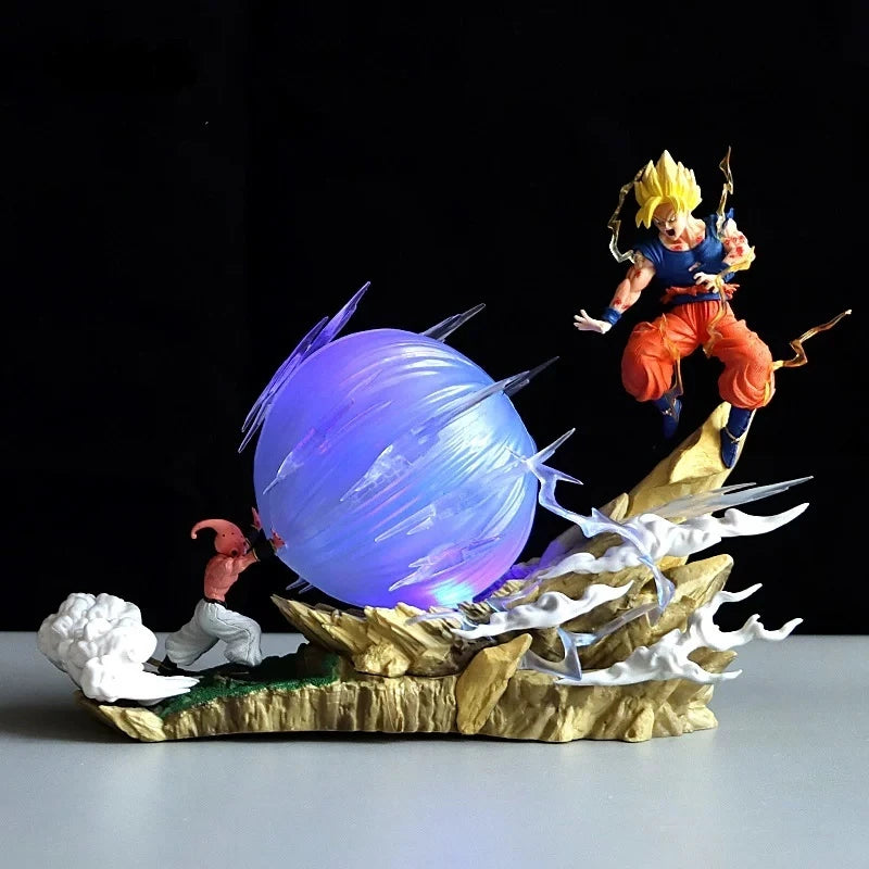 Dragon Ball Z Goku vs Kid Buu Battle Statue – 15cm Spirit Bomb Action Figure Scene Model
