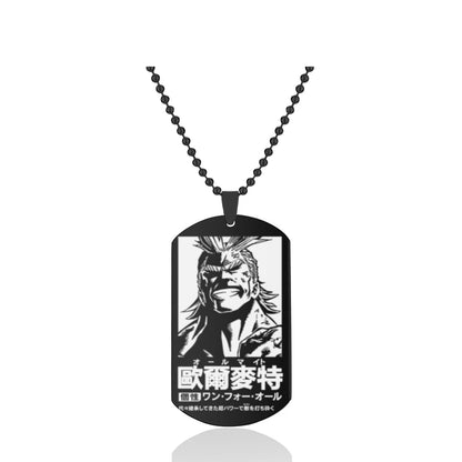 My Hero Academia Dog Tag Necklace – Stainless Steel Anime Character Pendant