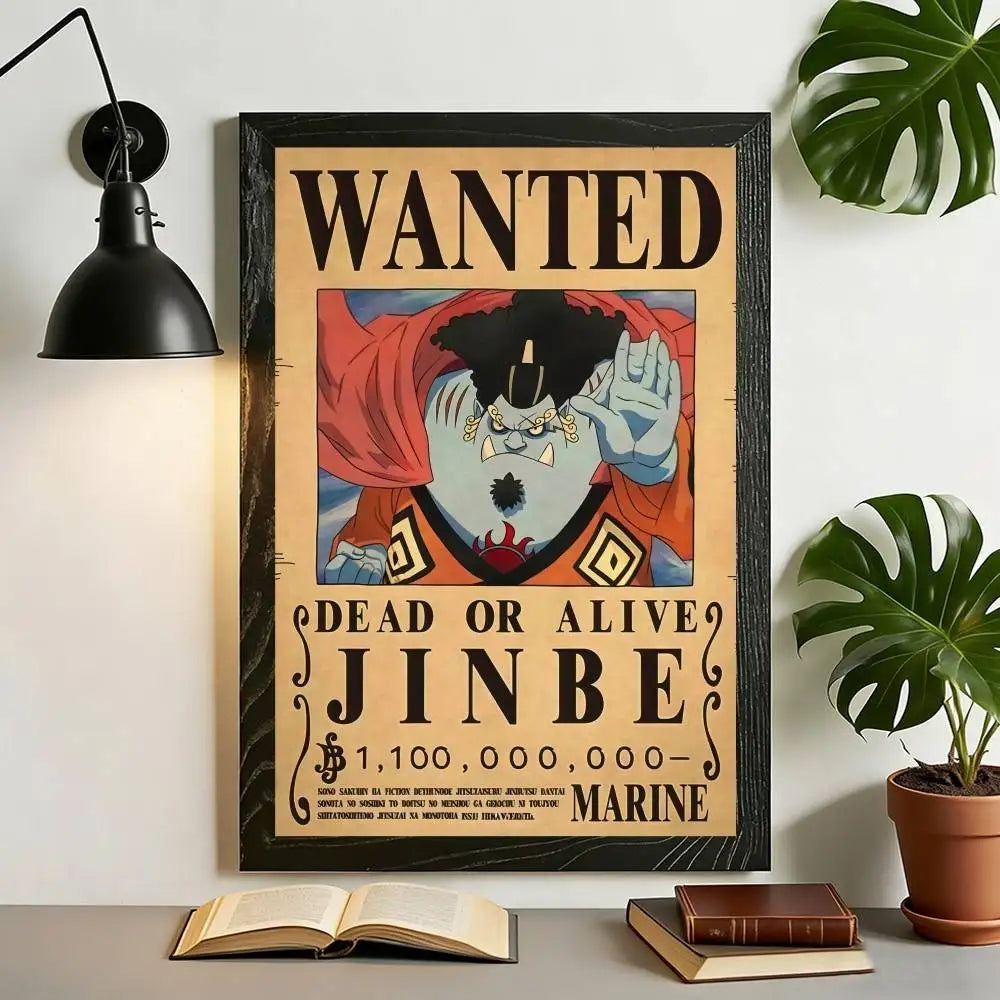 One Piece Anime Wanted Poster Canvas Wall Art – High-Definition Unframed Print