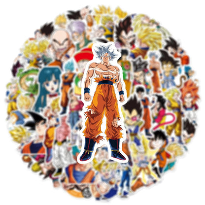Dragon Ball Z Waterproof Vinyl Sticker Pack – Son Goku Anime Decals for Laptops, Water Bottles & Skateboards (10, 30, or 50 Pieces)