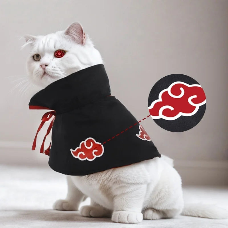 Naruto Shinobi Pet Cosplay Cloak – Akatsuki & Hokage Costume for Cats & Dogs