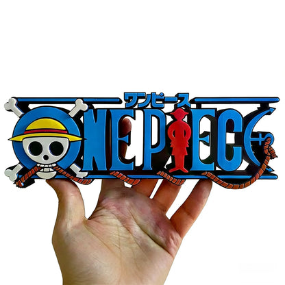One Piece Straw Hat Skull Logo 3D Standing Sign – Anime Desk Display Ornament