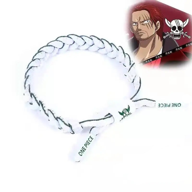 One Piece Woven Anime Bracelet – Luffy, Ace, Boa Hancock & Whitebeard Shoelace Hand Chain