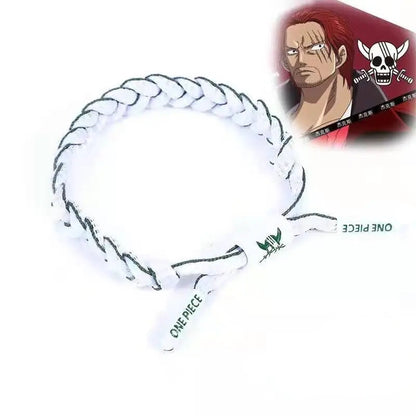 One Piece Woven Anime Bracelet – Luffy, Ace, Boa Hancock & Whitebeard Shoelace Hand Chain