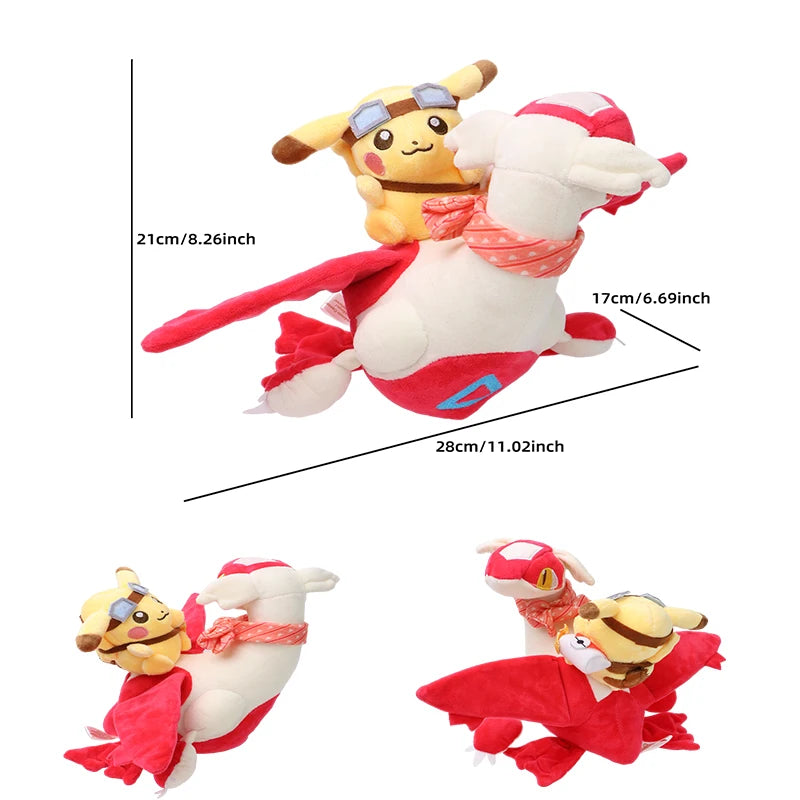 Pokémon Pikachu Riding Lapras & Latios Plush – Kawaii Anime Stuffed Toy Collection