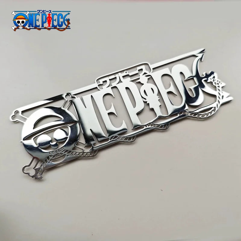 One Piece 3D Metal Car Emblem Decal – Chrome Anime Auto & Laptop Sticker