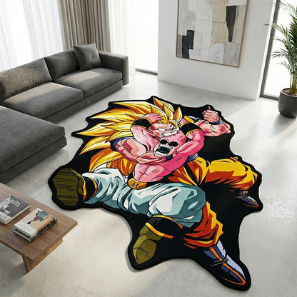 Majin Buu vs. Goku (SSJ3) Premium Anime Area Rug - Non-Slip Gaming & Bedroom Decor
