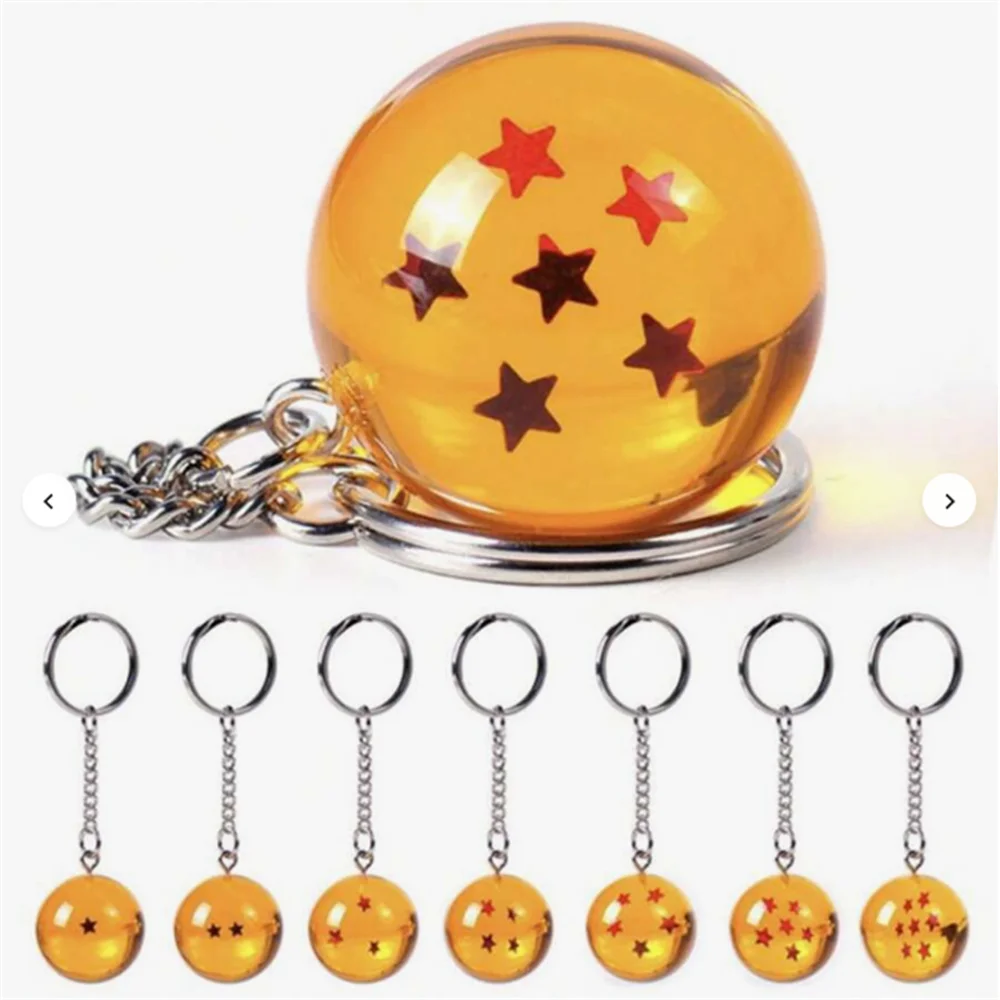 Dragon Ball Z 1-7 Star Resin Keychain & Pendant Set – Premium 3D Anime Dragon Ball Keyring Collectibles