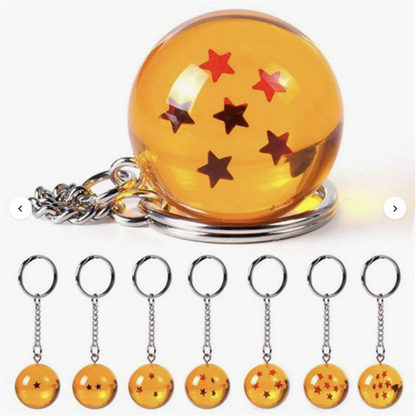 Dragon Ball Z 1-7 Star Resin Keychain & Pendant Set – Premium 3D Anime Dragon Ball Keyring Collectibles