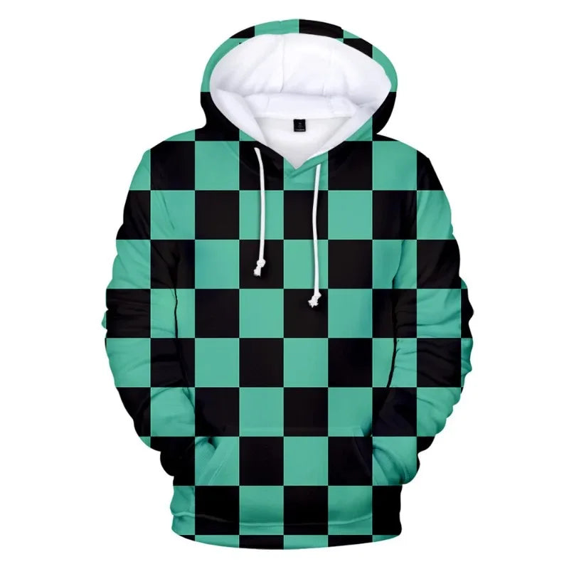 Demon Slayer Anime 3D Print Hoodie – Tanjiro & Nezuko Casual Pullover Streetwear