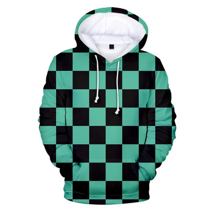 Demon Slayer Anime 3D Print Hoodie – Tanjiro & Nezuko Casual Pullover Streetwear