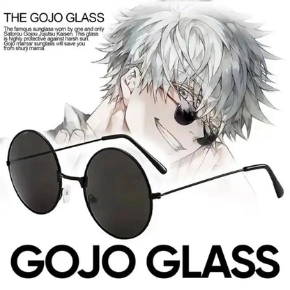 Jujutsu Kaisen Gojo Satoru Cosplay Sunglasses – Round Black Retro Eyewear