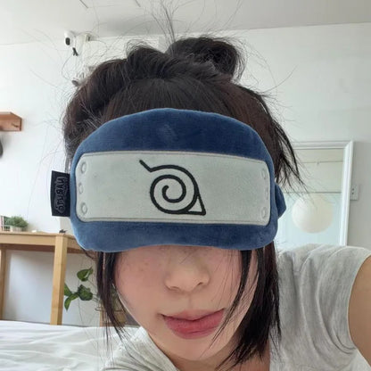 Naruto Headband Plush Sleep Mask – Soft Anime Travel Eye Patch
