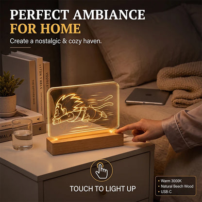 Dragon Ball Goku 3D Multilayer Acrylic LED Lamp – Dynamic Motion Effect Night Light