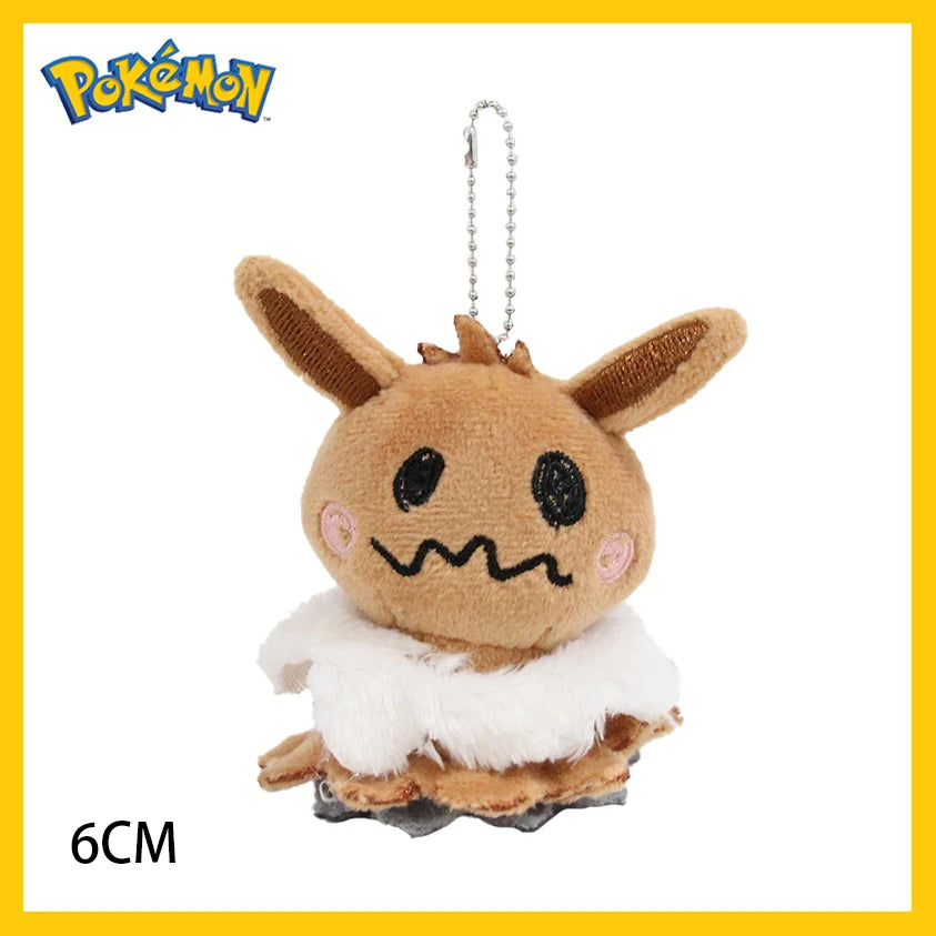 Mimikyu Eevee Plush Keychain PPokémon Mimikyu Cosplay Plush Keychain – Cute Anime Eeveelution & Snorlax Bag Pendantocket Monster Cos Eeveelution Snorlax Doll Anime Pendant For Fan Collectible Sylveon Present Decor