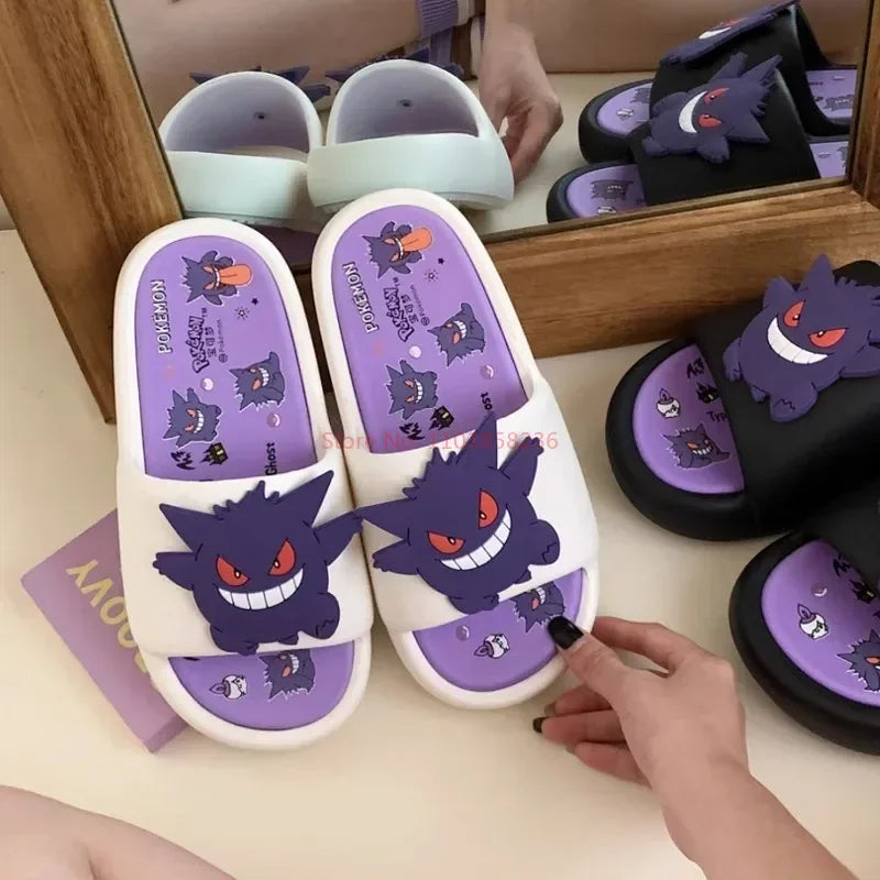 Pokémon Gengar Anti-Slip EVA Slippers – Plush Cartoon Open-Toe House Slides
