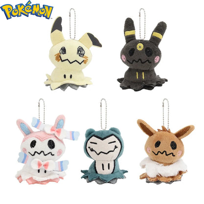 Mimikyu Eevee Plush Keychain PPokémon Mimikyu Cosplay Plush Keychain – Cute Anime Eeveelution & Snorlax Bag Pendantocket Monster Cos Eeveelution Snorlax Doll Anime Pendant For Fan Collectible Sylveon Present Decor