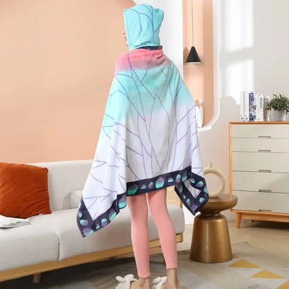 Demon Slayer Wearable Blanket & Bathrobe – Kimetsu no Yaiba Cozy Cosplay Shawl Gown