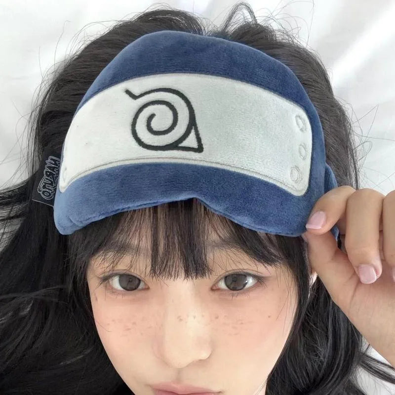 Naruto Headband Plush Sleep Mask – Soft Anime Travel Eye Patch