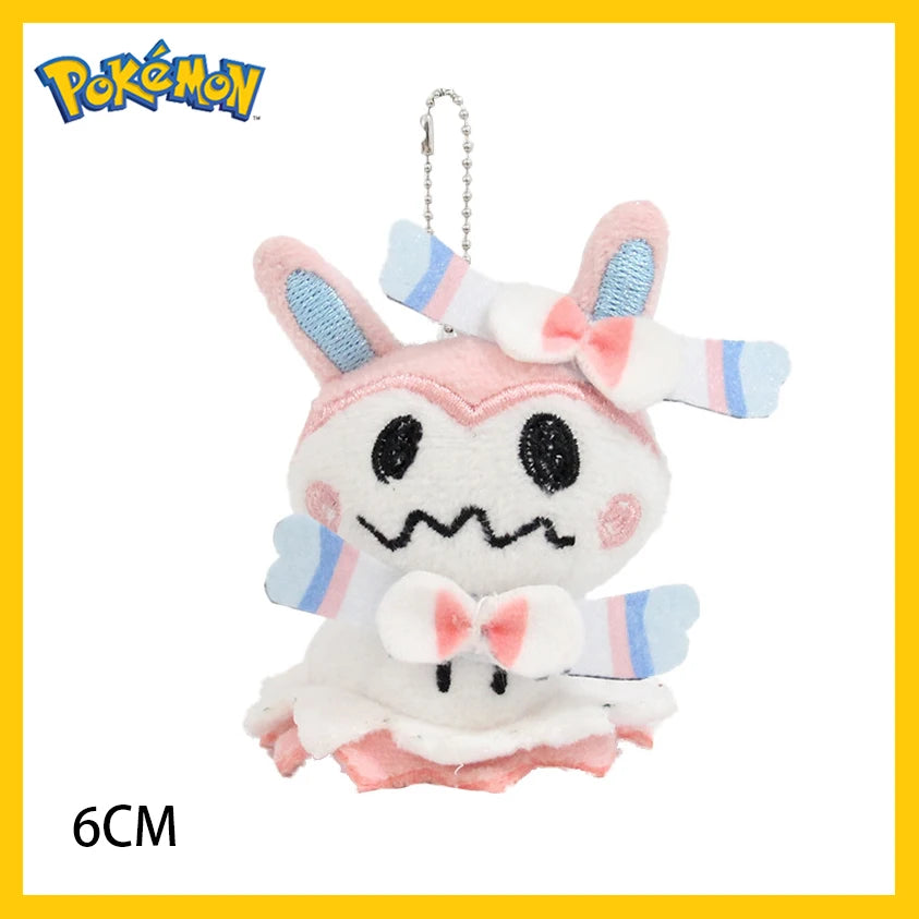 Mimikyu Eevee Plush Keychain PPokémon Mimikyu Cosplay Plush Keychain – Cute Anime Eeveelution & Snorlax Bag Pendantocket Monster Cos Eeveelution Snorlax Doll Anime Pendant For Fan Collectible Sylveon Present Decor