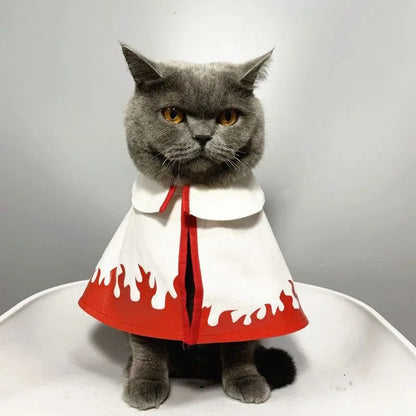 Naruto Shinobi Pet Cosplay Cloak – Akatsuki & Hokage Costume for Cats & Dogs