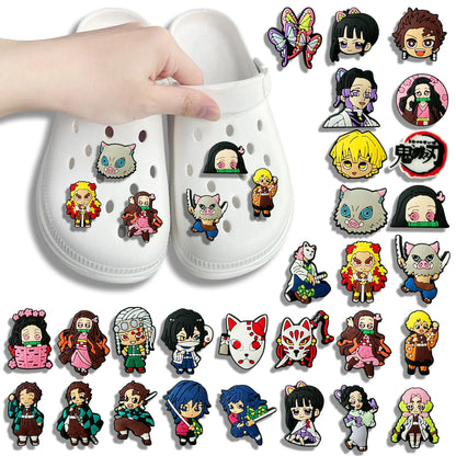 Demon Slayer PVC Clog Shoe Charms – Kimetsu no Yaiba Tanjiro, Nezuko & Hashira Accessories